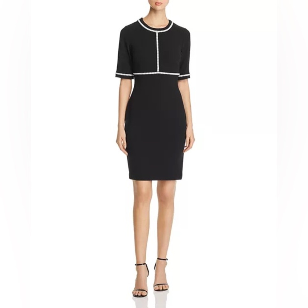 Karl Lagerfeld Paris Faux-Pearl-Trim Dress